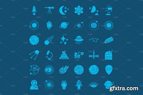 CM - Space Line Art Icons 2379379