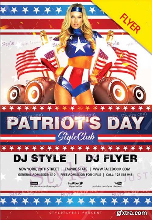 Patriots Day V15 2018 Flyer PSD