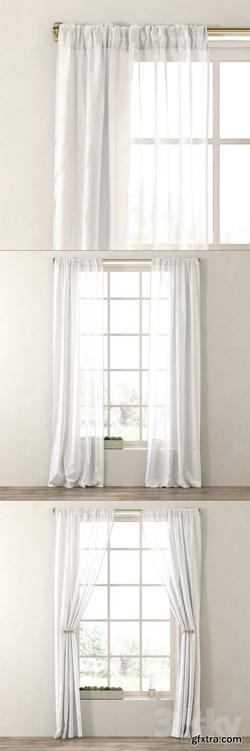 RH / METALLIC SHEER LINEN DRAPERY PANEL