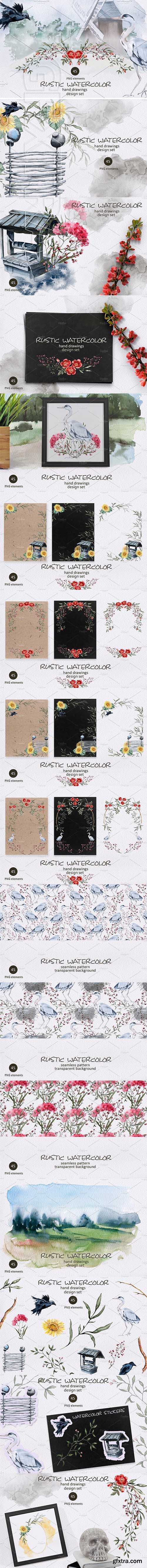 CreativeMarket - Rustic watercolor 2413758