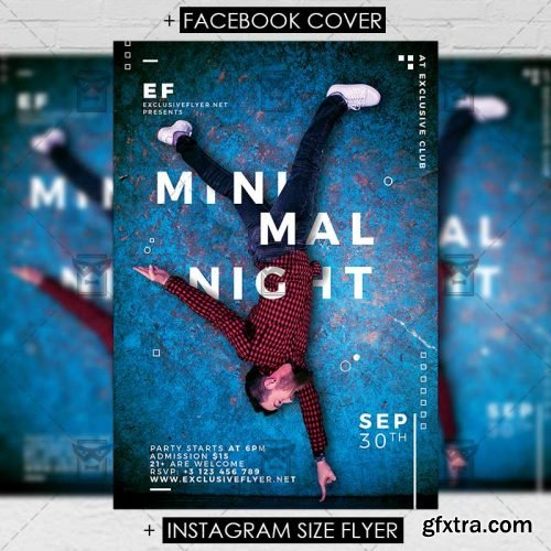 Minimal Music Night – Club A5 Flyer Template