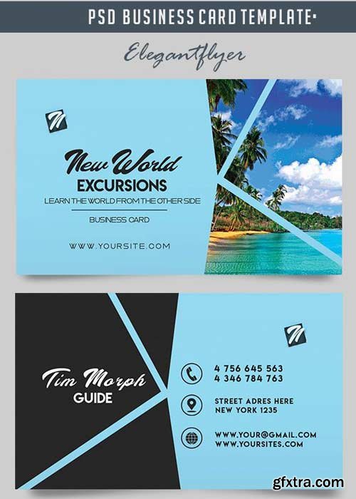 Excursions V1 2018 Business Card Templates PSD