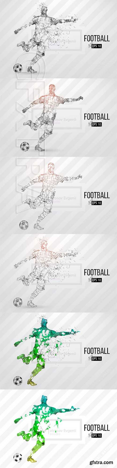 CreativeMarket - Silhouette of a soccer player Set 2418836