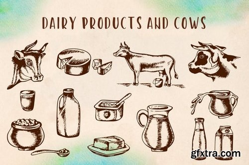 Vintage Dairy Products and Cows