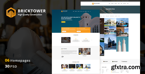 ThemeForest - Bricktower v1.0 - Construction Business, Building Company PSD Template - 21639506