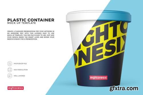 Plastic Food Container Mock-Up Template