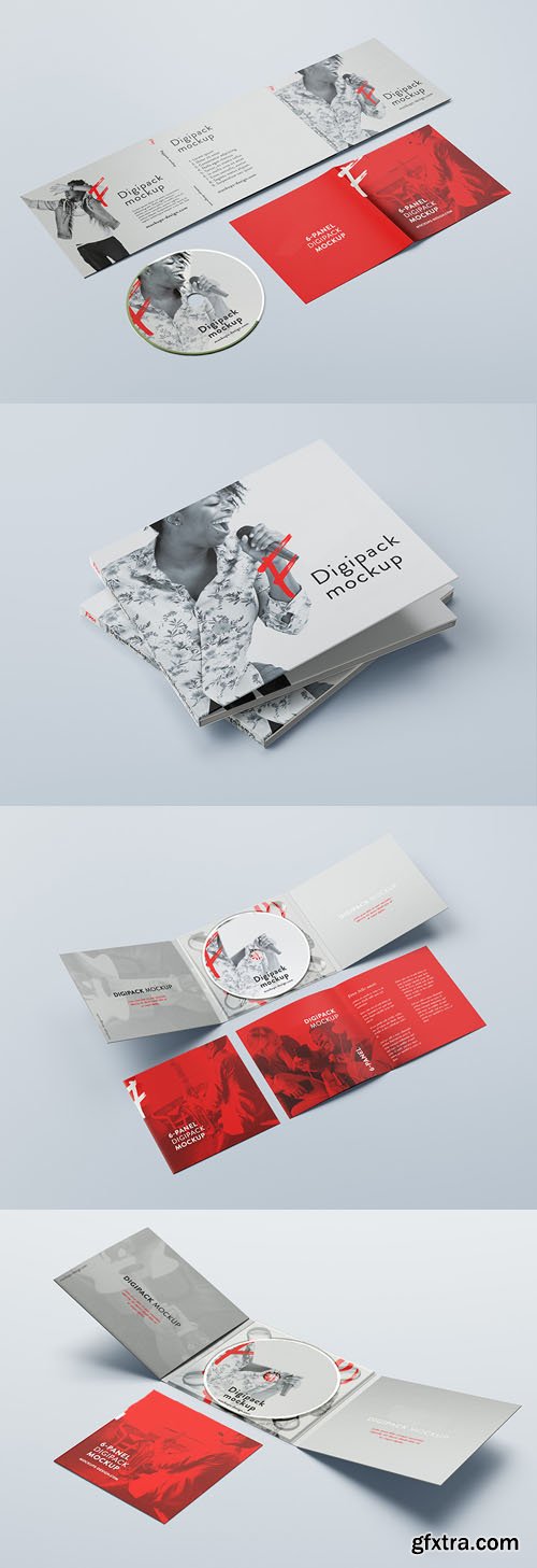 6 Panel Digipack PSD Mockups