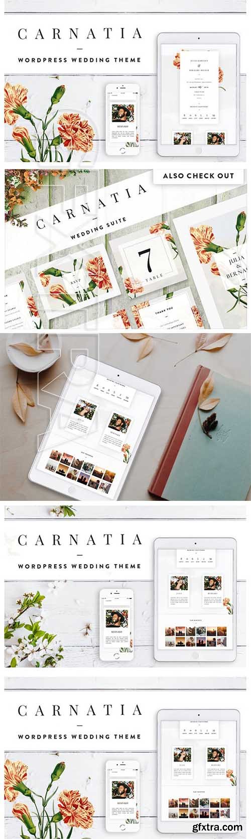 CreativeMarket - Carnatia WordPress Wedding Theme 2406572