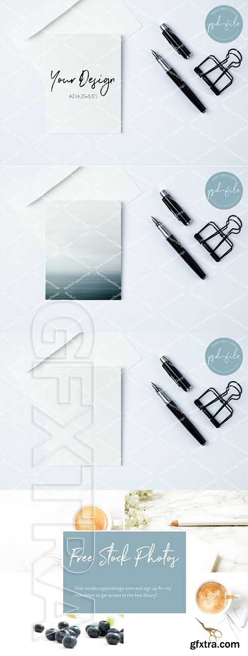 CreativeMarket - Greeting Card Mockup Portrait 2396189