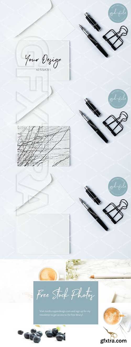 CreativeMarket - Greeting Card Mockup Landscape 2396172