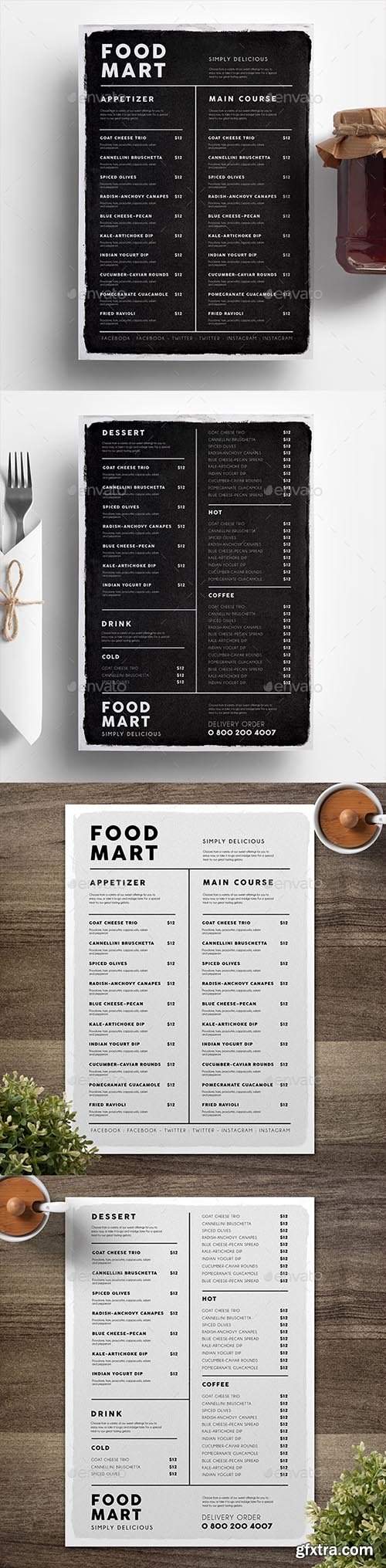 Simple Black & White Menu 19224925