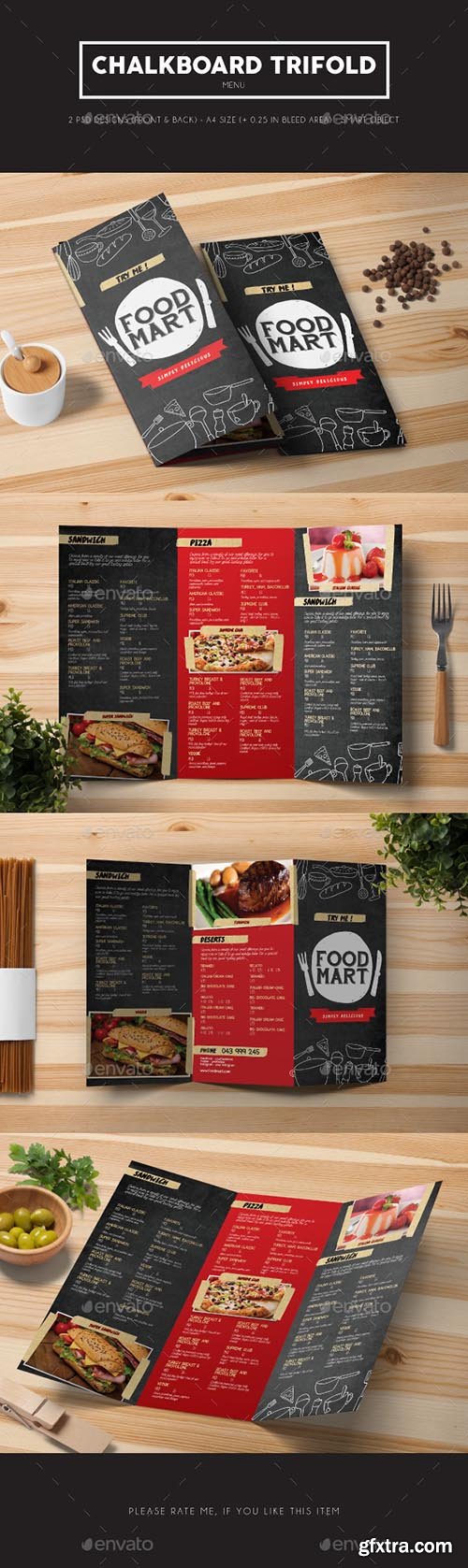 Chalkboard Trifold Menu 13233115