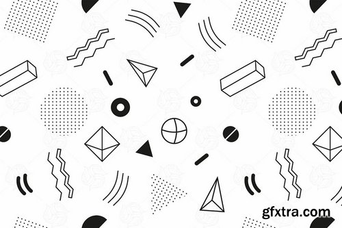 Monochrome seamless abstract geomertic pattern