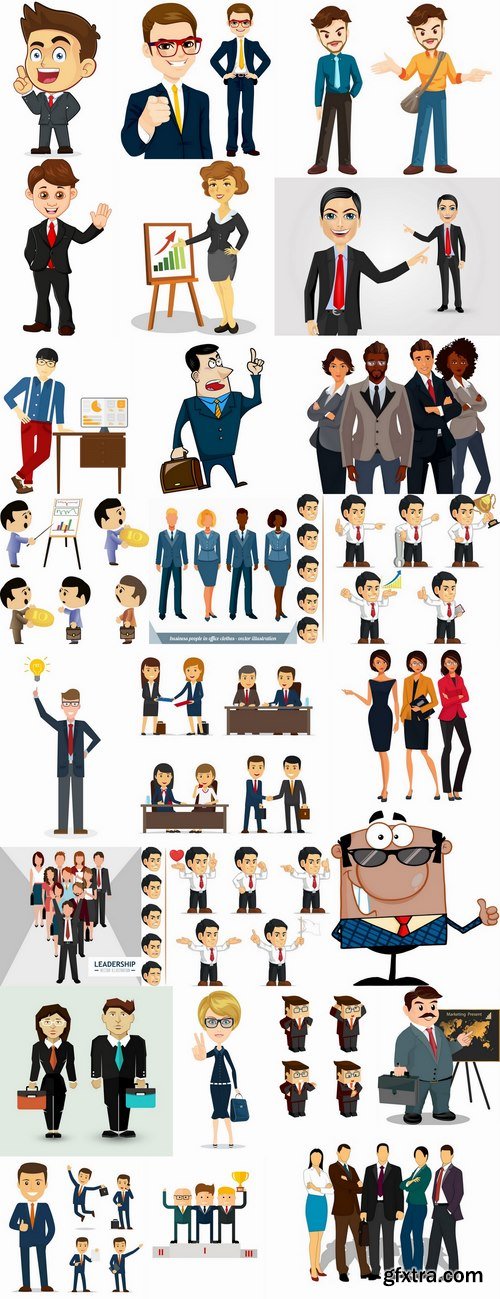 Businessman lady girl cartoon vector image 25 EPS