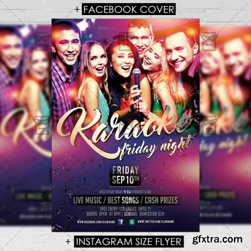 Karaoke Friday Night – Club A5 Flyer Template