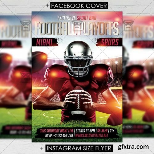 Football Playoffs – Sport A5 Flyer Template