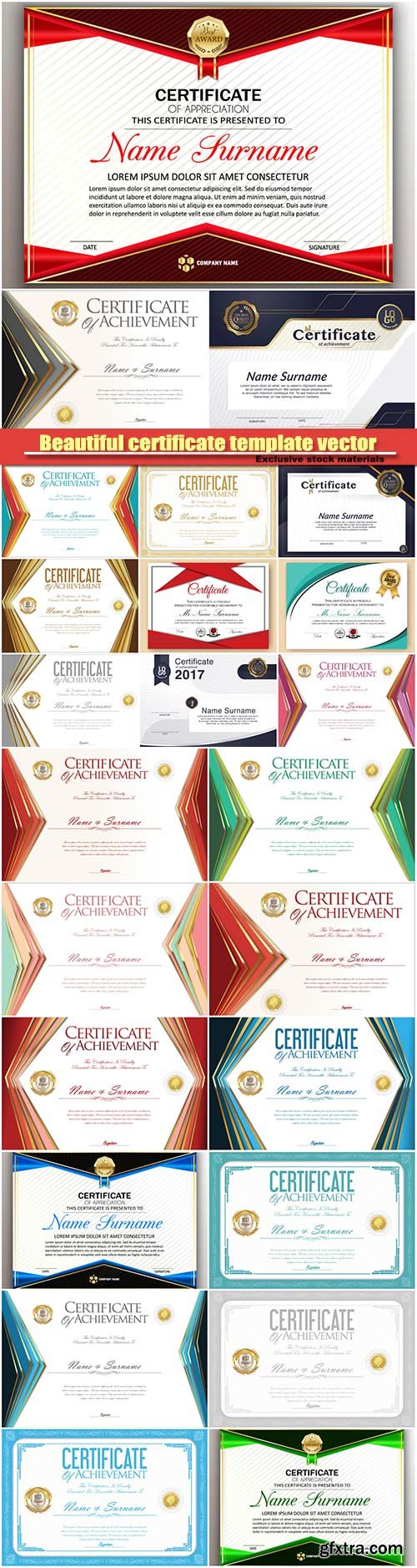 Beautiful certificate template vector design