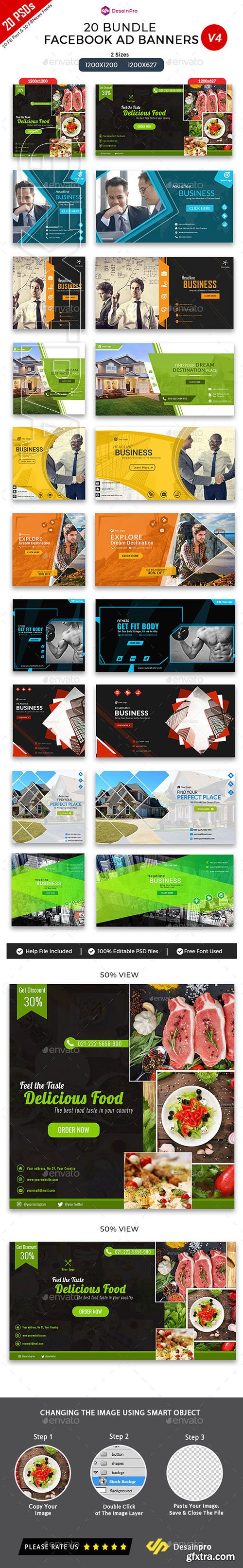 GraphicRiver - 20 Facebook Ad Banners V4 Bundle - AR 21652704