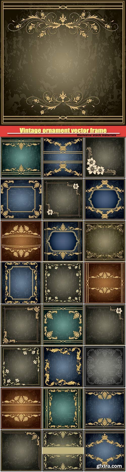 Vintage ornament vector frame