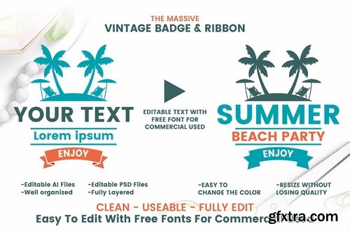 CM - 63 SUMMER VINTAGE BADGE & RIBBON 2360100