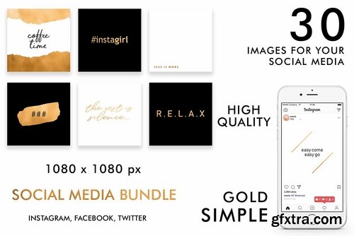 CM - Social Media, Gold Simple vol.1 2376279