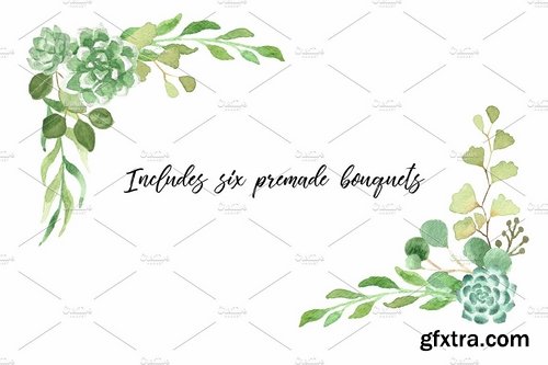 CM - Watercolor Greenery Floral Set 2376840