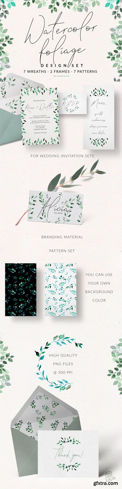 CM - Watercolor Foliage Design Set 2350345