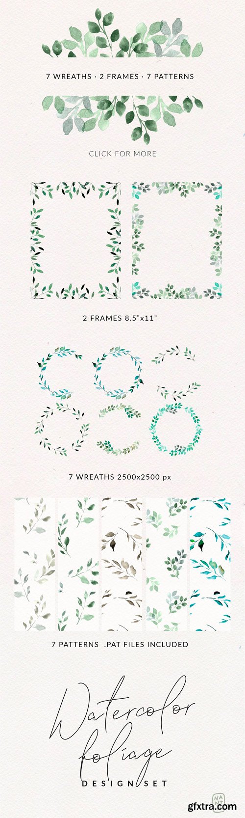 CM - Watercolor Foliage Design Set 2350345