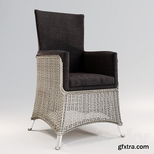 Wicker chair and two tables Brafab 3d Model