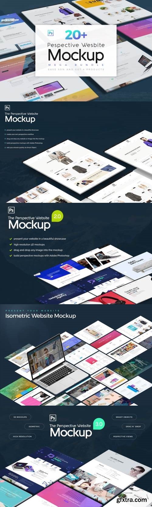 Pespective Website Mockup Bundle