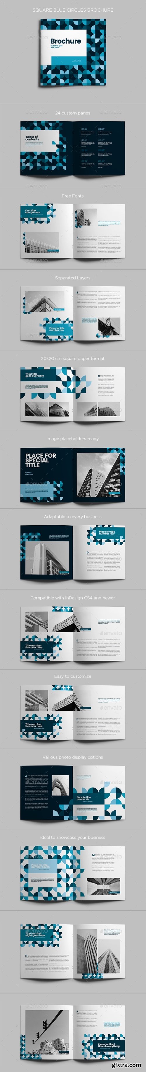 Graphicriver - Square Blue Circles Brochure 21751220