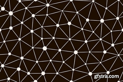 Connected Lines and Dots Seamless Patterns