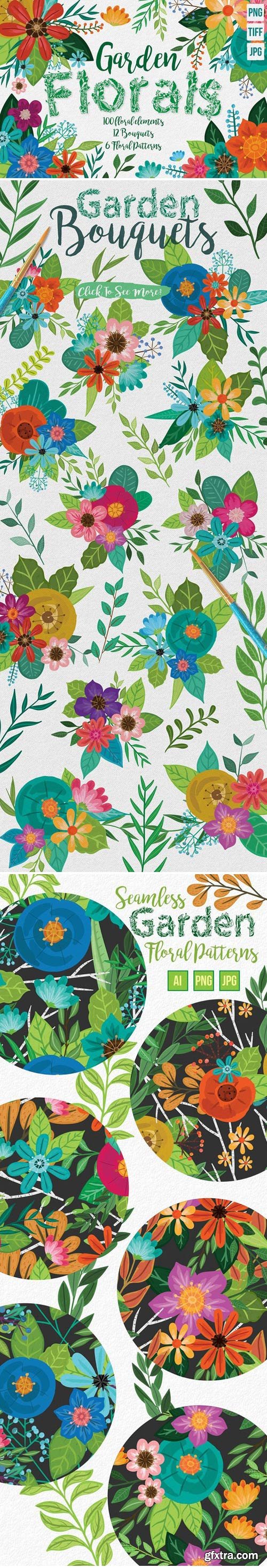 CM - Hand Painted Floral Design Elements 1569511