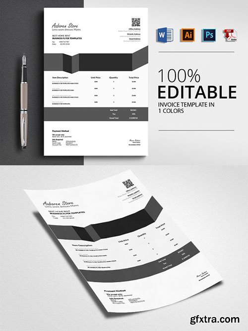 CreativeMarket - Word Invoice Templates 4 Formats 2444185