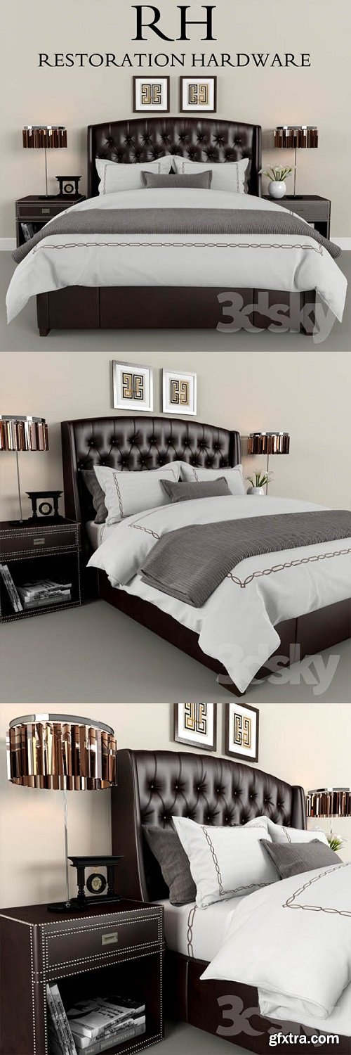 Restoration Hardware Warner Leather bed