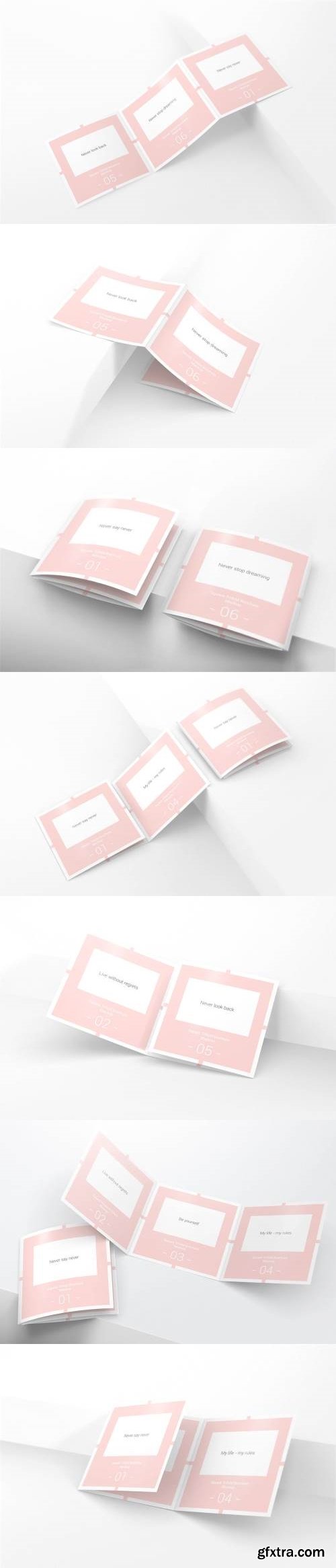 Square Trifold Brochure Mockups