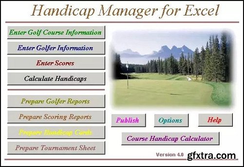 Handicap Manager For Excel 2010 / 2013 / 2016 v6.04