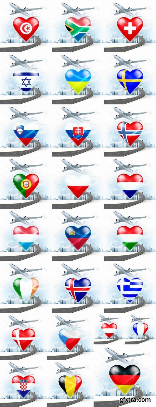 Aircraft with the flag of the country tourism travel airbus plane 25 EPS