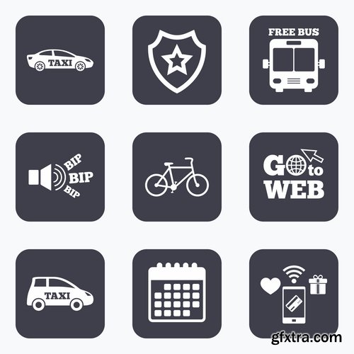 Vector icons flat picture on various subjects 5- 25 EPS