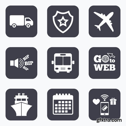 Vector icons flat picture on various subjects 5- 25 EPS