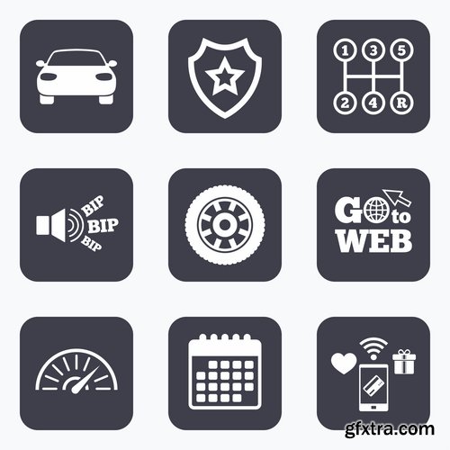 Vector icons flat picture on various subjects 5- 25 EPS