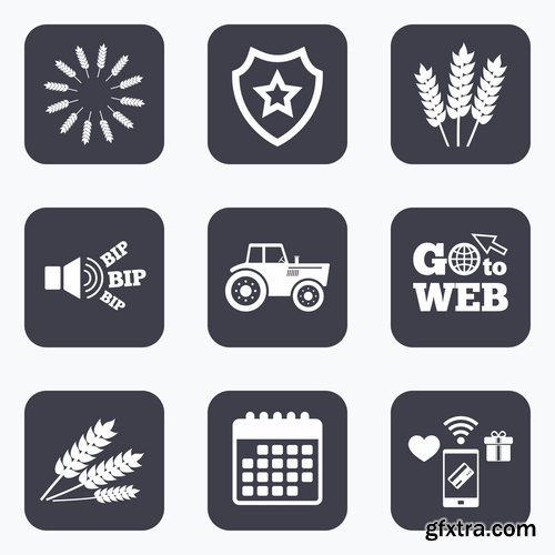 Vector icons flat picture on various subjects 5- 25 EPS