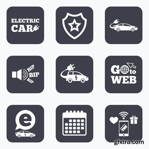 Vector icons flat picture on various subjects 5- 25 EPS