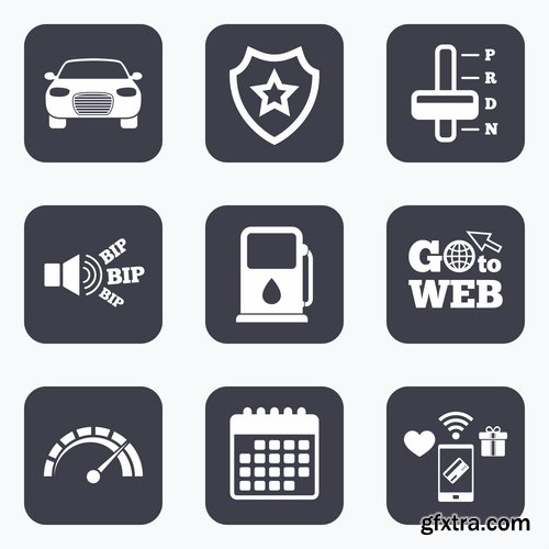 Vector icons flat picture on various subjects 5- 25 EPS