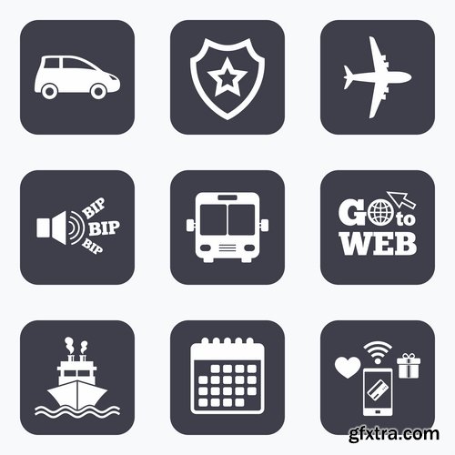 Vector icons flat picture on various subjects 5- 25 EPS