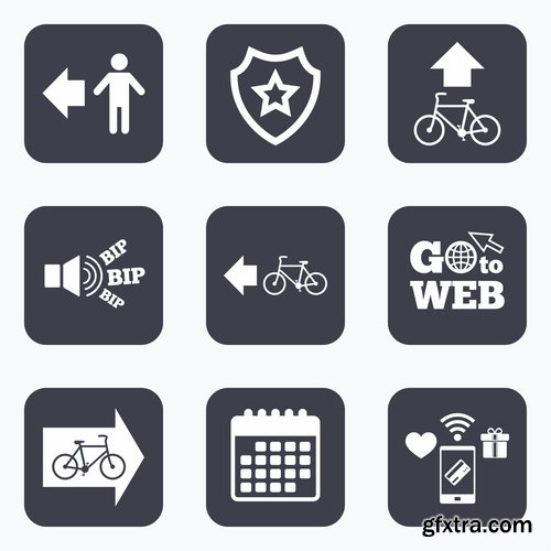 Vector icons flat picture on various subjects 5- 25 EPS