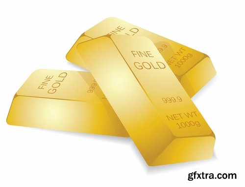 Gold bullion precious metal 25 EPS