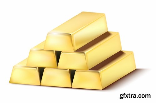 Gold bullion precious metal 25 EPS