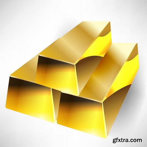 Gold bullion precious metal 25 EPS