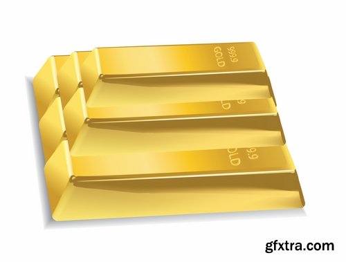 Gold bullion precious metal 25 EPS